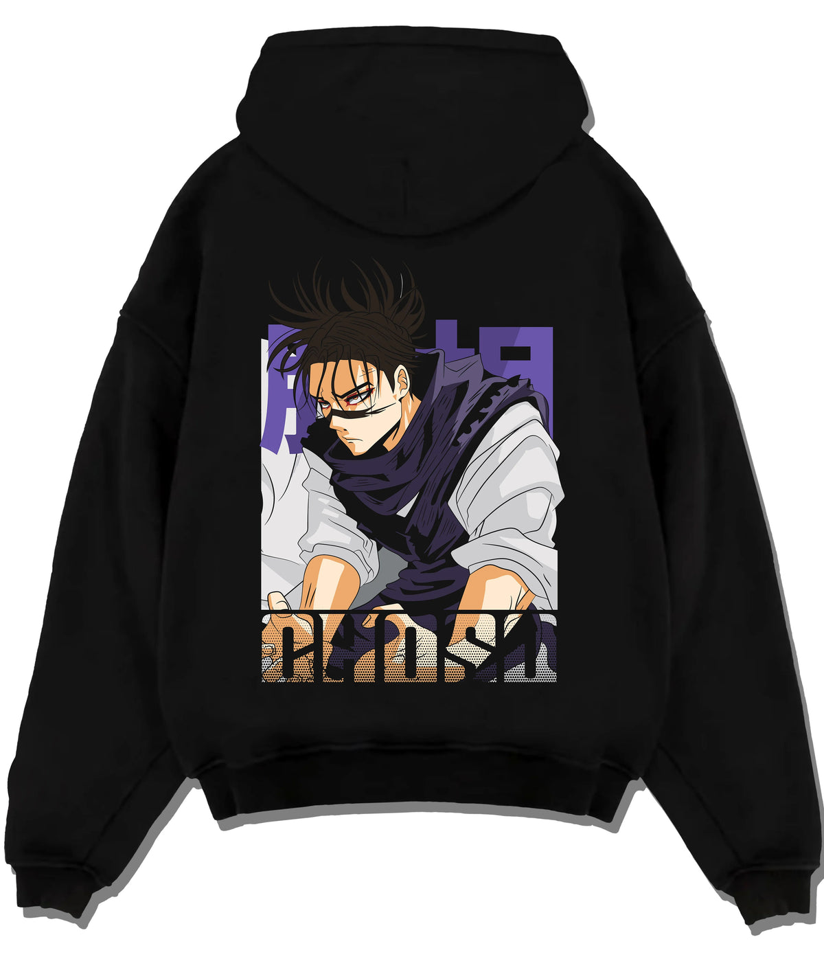 Black hoodie flat back view showing Choso from Jujutsu Kaisen: manga portrait