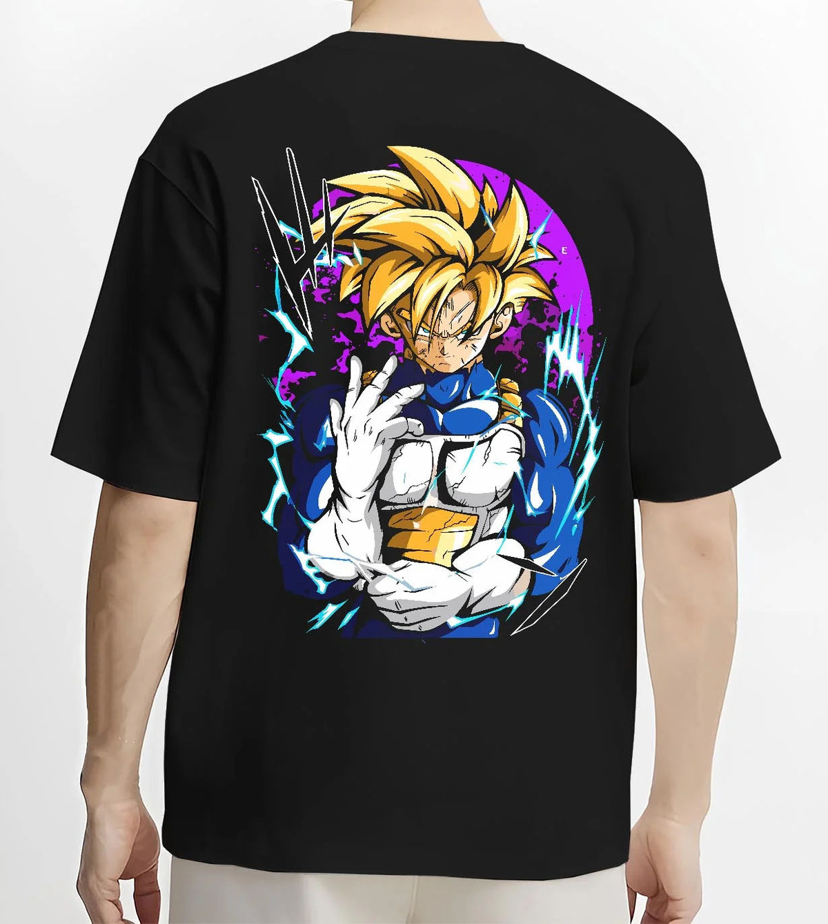 Black T-shirt worn by male model from the back featuring Gohan Beast Dragon Ball ultimate power artwork.